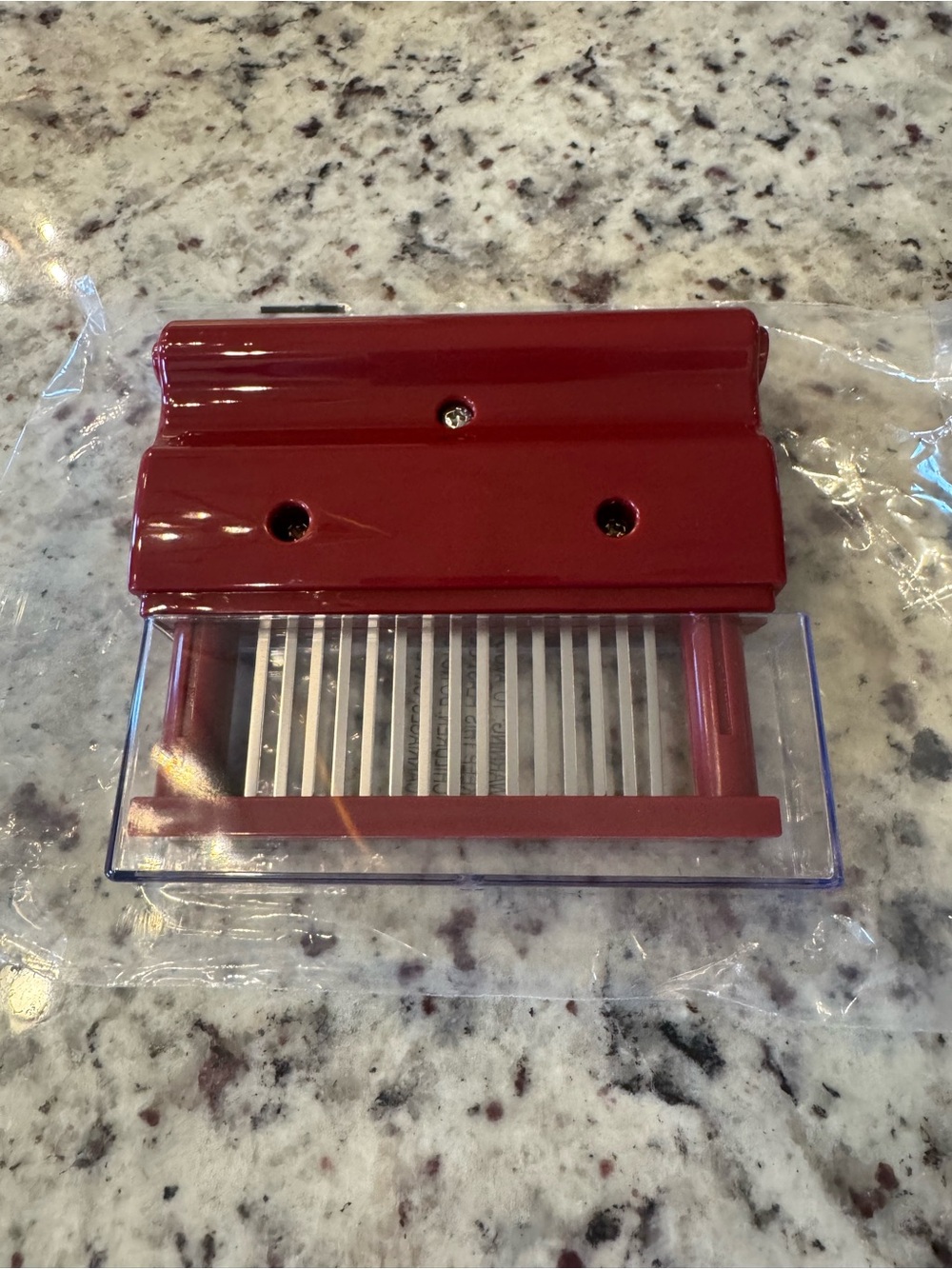 Red Deni Cutter Food Slicer with Clear Guard QVC